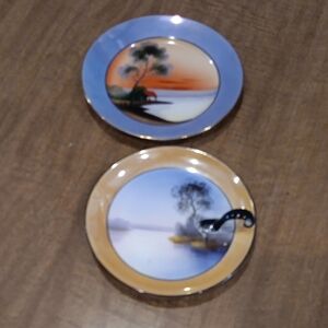 Noritake Hand Painted Plate with Green Marking